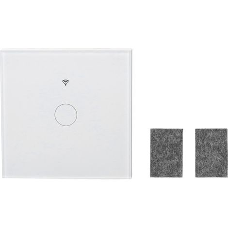 Interrupteur mural tactile intelligent RF433, panneau mural sans neutre, commande à distance 1 pôle, compatible maison connectée (1/5)