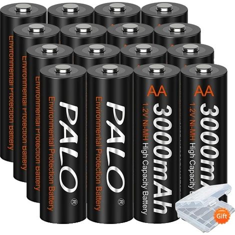 Batterie AA rechargeable, tension 12 V, chimie NiMH, 16 pièces AA (1/2)