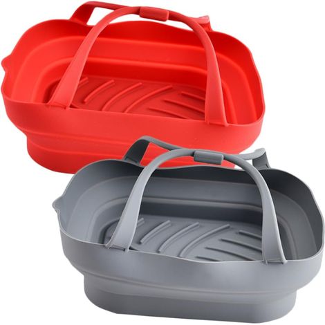 Quadratisches Silikon-Backblech für die Heißluftfritteuse, Backform, Silikon-Einlage für das Kochen im Heißluftfritteusenofen, Zubehör (1/5)