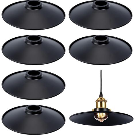 CCYKXA6 pièces Abat-jour rétro noir, abat-jours métalliques pour plafonniers, abat-jour industriel en fer, cache de remplacement pour lampes de table (1/5)