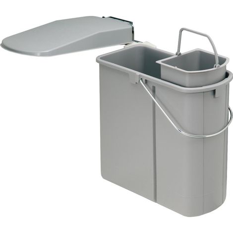 WESCO 700451-85 Einbau Abfallsammler DT, 14 + 5 Liter, alugrau (1/5)