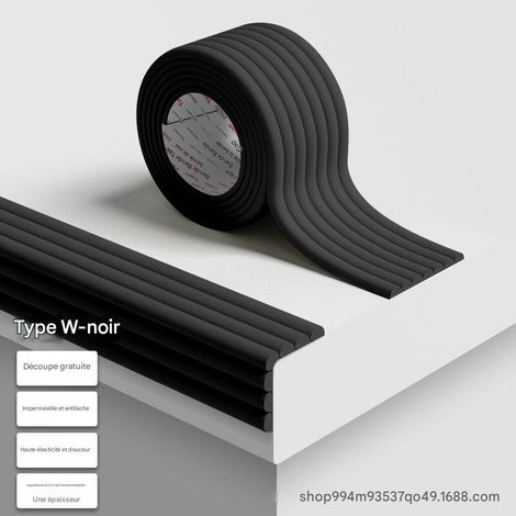 Bandes de sécurité enfant - Autocollants de sécurité pour la maison - Forme en W - Noir foncé, 5 m (1/5)