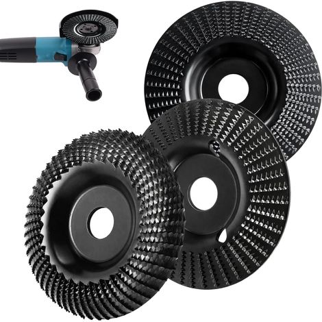 3-teiliges 125-mm-Holzschleifscheiben-Set, geeignet für Winkelschleifer, 125-mm-Schleifscheibe zum Wurzelschnitzen, Farbentfernen, Gravieren, Bildhauen, Formen und Schleifen (1/5)
