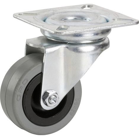 DÖRNER + HELMER 770100 C ROULETTE AVEC PLAQUE, 50 X 20 MM/PLATEAU 42 X 42 MM, SANS FESTSTELLUNG 770100C