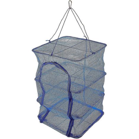 Filet de séchage extra large pour poissons, crevettes, fruits et légumes, usage extérieur, sac en maille à quatre couches 66 x 35 x 35 cm avec boucle, 1 lot (1/2)
