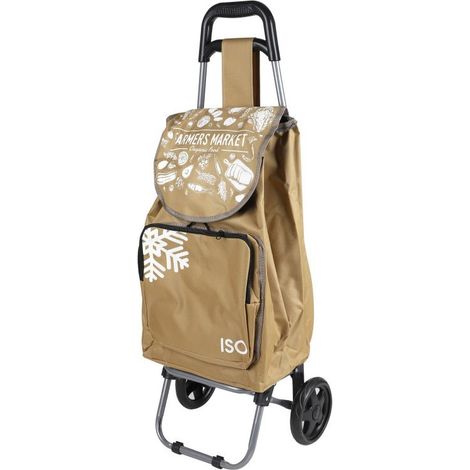 Chariot de courses 35L dont Poche Isotherme 5L - Beige - Roues Simples - Livraison gratuite (1/2)