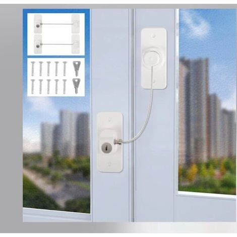 Verrou de sécurité enfant pour fenêtres PVC avec clés, compatible avec réfrigérateur, congélateur, armoire et penderie.