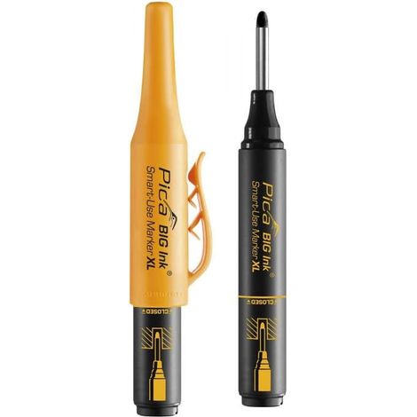 Marqueur Pica Big Ink noir – Marquage fort et visible – Fonctionne sur toutes surfaces sèches – Grande réserve d'encre