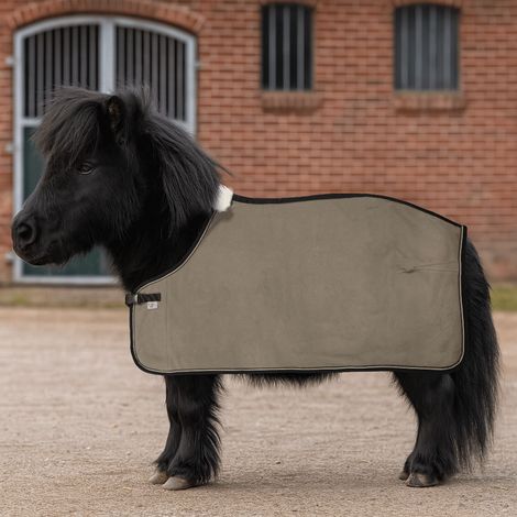 EQuest Alpha Fleece Abschwitzdecke speziell für Mini-Shettys, Mud - M
