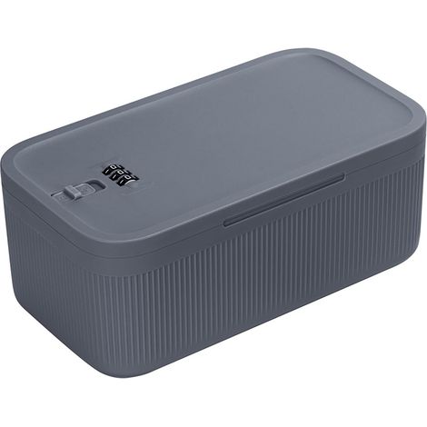 Boîte de rangement verrouillable, verrouillable pour médicaments, téléphone portable, prison verrouillée, conteneurs pour réfrigérateur personnel, maison, gris (1/5)