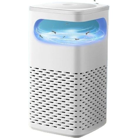 Ortviai Piège à Moustiques Intérieur MT-116 Silencieux, à Suction Bio-mimétique et Lumière UV, Alimenté par USB