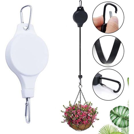 Crochet Plante Rétractable Panier Suspendu Réglable Support Cages Oiseaux Balcon Jardin Décoration Créative 1pc Blanc (1/5)