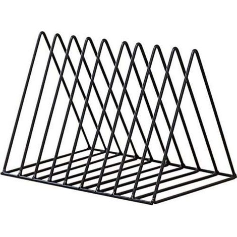Supports de Dossiers Triangulaires Porte-Revues en Métal Treillis Lot de 10 Noir Décoration Bureau Maison (1/4)