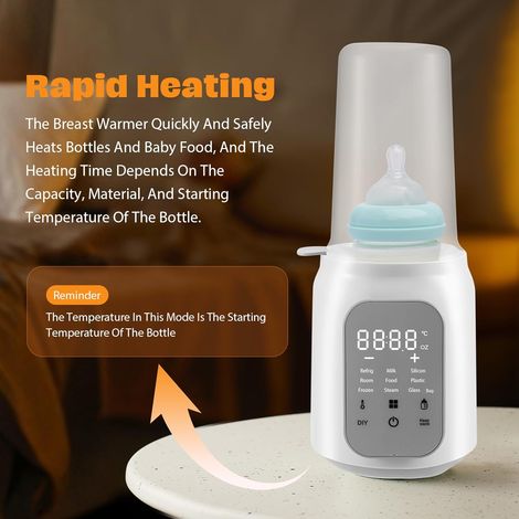 Scalda biberon 8 in 1, Scalda latte materno, Scalda pappe, Scalda scongelamento, Riscaldamento rapido, Temperatura da 35°C a 55°C, Scalda pappe adatto a vari materiali di biberon (1/4)