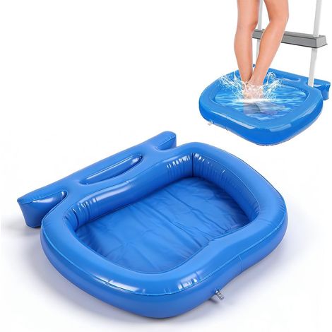 Piscine, (58 x 52 x 9 cm)Rince Pied Piscine Gonflable avec Crochets, Bassine Pied Piscina pour Échelles Piscines (1/5)
