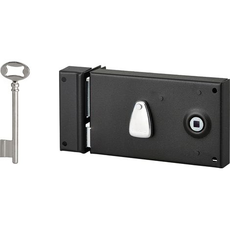 Serrure à pêne dormant horizontale T 1/2-Noir-Gauche l x h-82 x 140 mm (1/2)