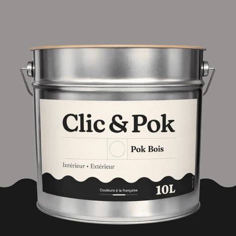 Peinture Bois Extérieur – POK BOIS - 10L - RAL 7036 - Gris platine- Résistante aux intempéries - Ne s'écaille pas