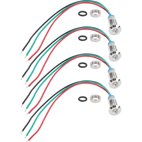 Stück LED-Anzeigeleuchten aus Metall, gemeinsame Kathode, 8 mm, 12–24 V, rot/grün, für industrielle Steuerung