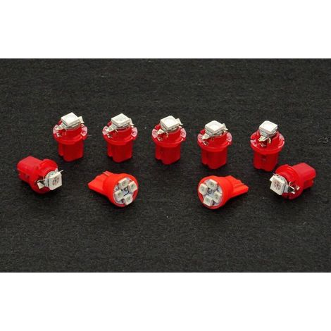 9pcs/set t5 b8.5 1smd car LED instrument central control light LED indicator 12V red (1/5)