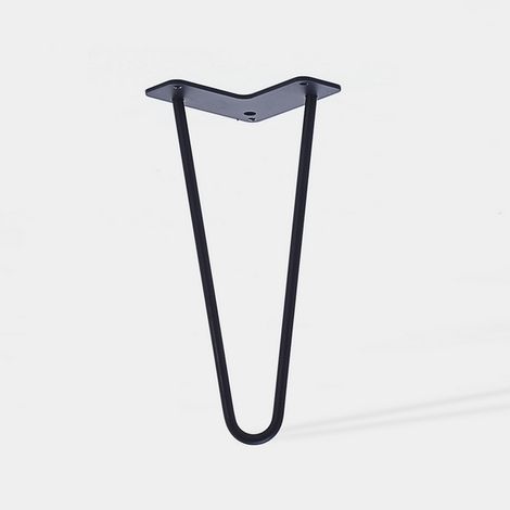 Lot de 4 pieds de meuble double fil modèle incliné noir mat hauteur 30 cm
