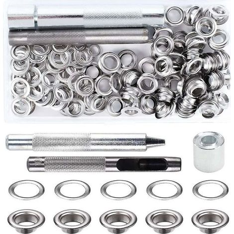 Kit d'œillets métalliques avec outils pour toile, bâche et tente de réparation 8 mm (1/5)
