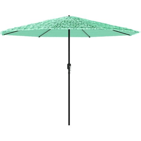 Sombrilla de jardín de acero 324 x 324 x 247 cm con protección UV y mecanismo de manivela de estilo contemporáneo en poliéster verde 020056406