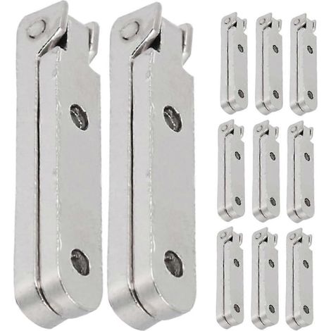 Charnières pour boîte en bois, lot de 12, en alliage de zinc à angle droit, couleur argent (1/5)