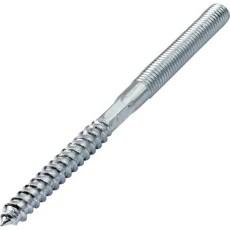 Goujon Double Filetage, Lot de 10, Vis Métal et Bois, avec ou sans Cheville, Ø8x120 mm, Acier Zingué, Argent, Quincaillerie, C44774