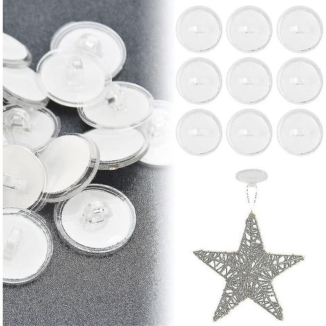 Lot de 50 crochets adhésifs pour plafond, 20 mm, en plastique, sans perçage. (1/4)