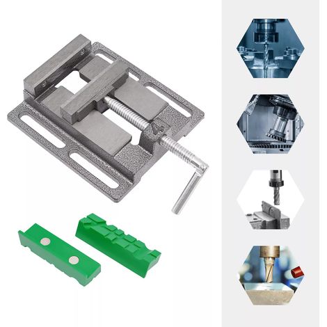 Maschinenschraubstock Schraubstock Säulenbohrmaschine Tischbohrmaschine 100mm (1/5)