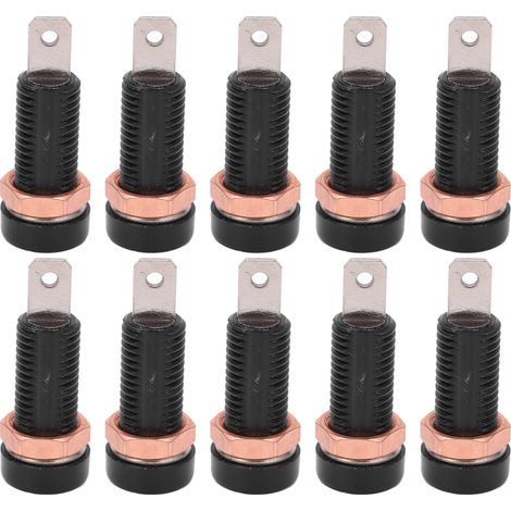 Connecteur Banane 4mm 10 pièces, douille de montage pour panneau d'instrument électronique, adaptateur de borne de liaison noir (1/5)