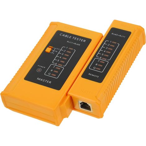 Testeur de Câbles Réseau Rj45 Rj11 en PC Unité Maître et Distante LED Lisible, Test Automatique, Court-circuit et Circuit Ouvert (1/5)