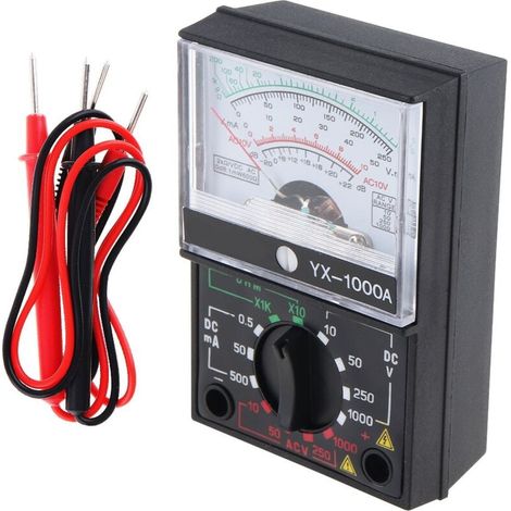 Analog Multimeter for Electrical AC/DC Current, Ohms, Decibels, Voltage, Voltmeter, Ammeter with Test Leads (1/3)