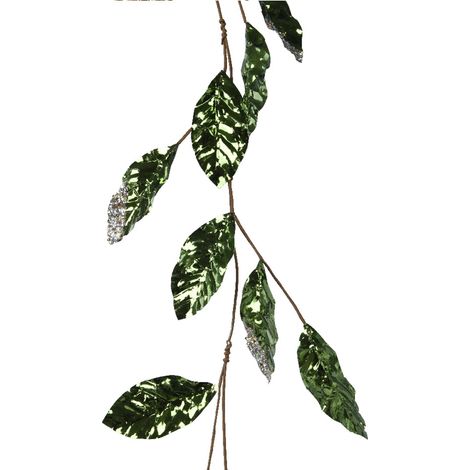 Ghirlanda natalizia verde metallico con glitter, decorazione per interno, da 120 cm
