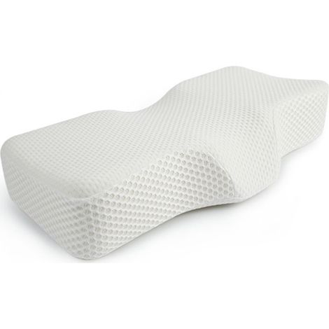 Oreiller de soutien cervical à mémoire de forme pour adulte - blanc-AquaForge (1/5)