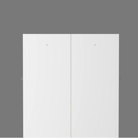 Meuble de rangement cuisine en métal blanc 88 cm avec étagères réglables et poignées ergonomiques (1/5)
