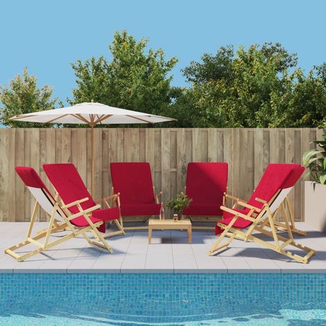 Serviettes de plage 6 pcs bordeaux 60x135 cm tissu 400 GSM (1/5)
