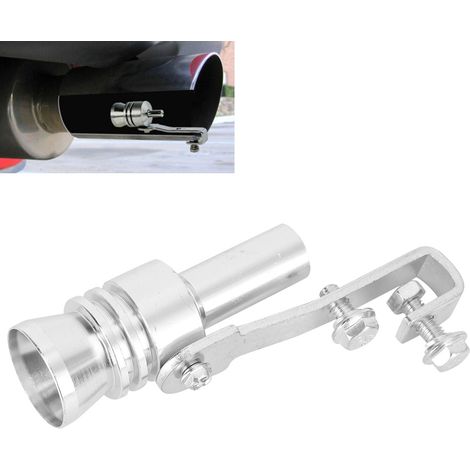 Auspuffendrohr mit Pfeife, silberfarbenes Aluminium, TC, Auto-Tuning-Zubehör, Sport-Sound-Endrohr, universell kompatibel, langlebiges Leichtbauteil. (1/5)