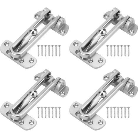 4 Pièces Verrou à bouton, bras extra épais, résistant aux chocs, réglables sur 3 positions, pour porte d'hôtel (1/5)