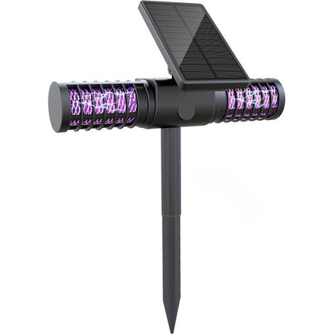 Lampe anti-moustiques solaire extérieure étanche, éclairage pelouse et jardin avec piquet, veilleuse ambiante anti-insectes (1/4)