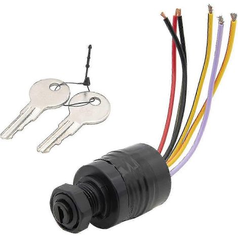 87-88107a5 Interrupteur d'allumage pour bateau avec bouton-poussoir pour starter, base à 6 fils pour Mercury, 2 connecteurs. (1/5)