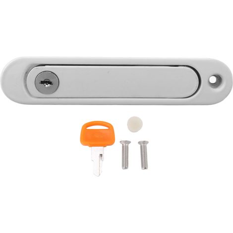 Loquet de porte moustiquaire à pousser ou tirer dissimulé, verrou de poignée de fenêtre à battant avec clé, blanc