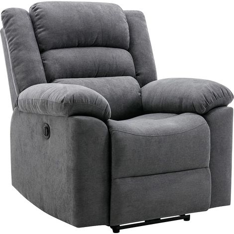 Fauteuil relax électrique en tissu gris BUROLO (1/5)