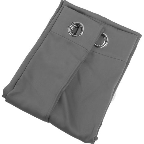 Rideau Occultant sur Tringle sans Perçage Thermique Isolant Assombrissant pour Chambre Salon Gris 132x213cm / 52.0x83.9in (1/5)