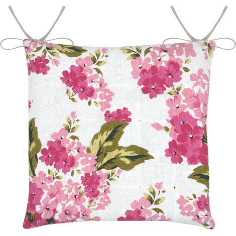 Galette de chaise florale pour décoration printanière Rose 38x38 cm