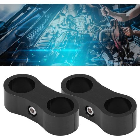 2 Stück AN6 Schlauchverteiler-Klemme mit Geflecht, Universaladapter, schwarz (1/5)