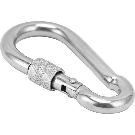 Karabinerhaken, robust und multifunktional, aus Edelstahl 304, mit Federverriegelung, M10x100 (1/5)