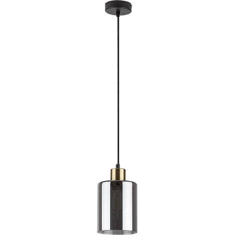 Suspension noire verre fumé cylindre E27 40W Rabalux