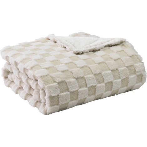 Coperta elettrica in Alcantara beige/bianca 160W 160x120cm (1/2)