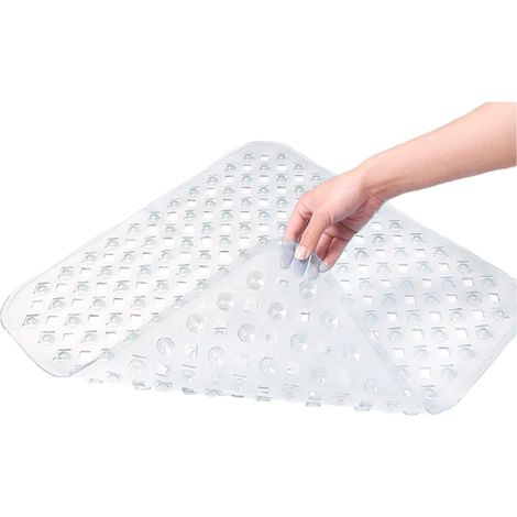 JSSEVN - Bathroom Non-slip Mat Kitchen Mat Drainage Hole Doormat Washable Bathtub Floor Safety Living Room Toilet (53x53cm) (1/5)